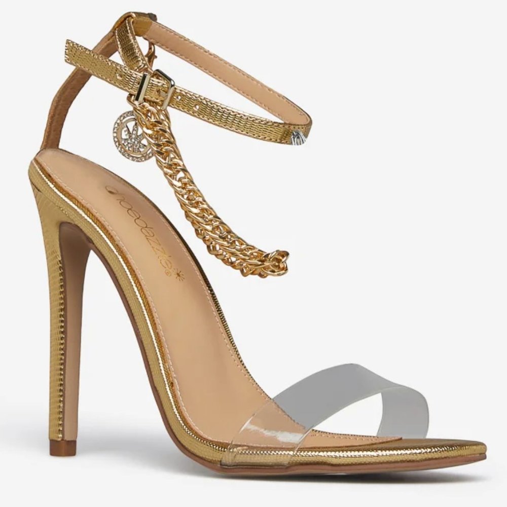NEW IN BOX - Bronxe Heeled Sandal Gold